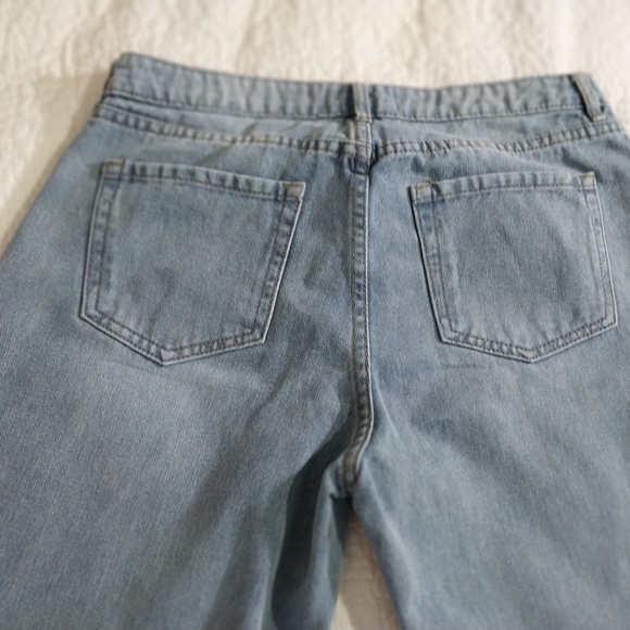 Blue Ankle Cropped Jeans with Side Ties Size 11 - Picture 4 of 15